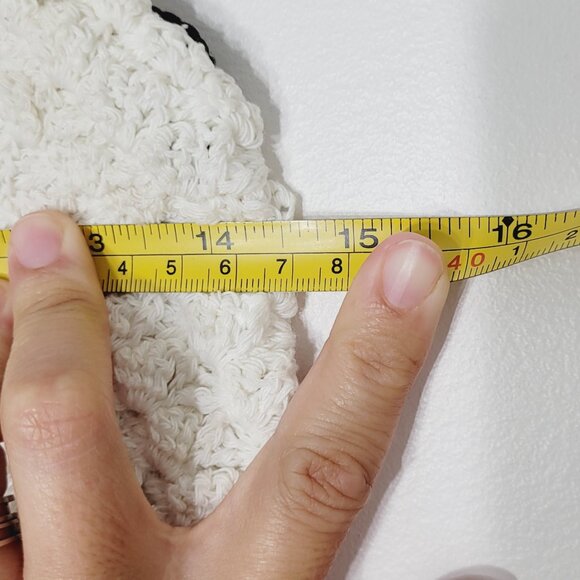 Crocheted Women Black & Off White Padded Chest Sleeveless Strappy Cover Up Dress - Picture 9 of 10